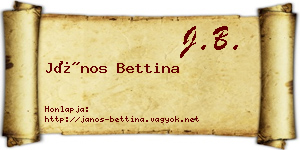 János Bettina névjegykártya