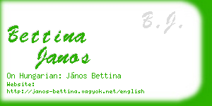 bettina janos business card