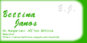 bettina janos business card